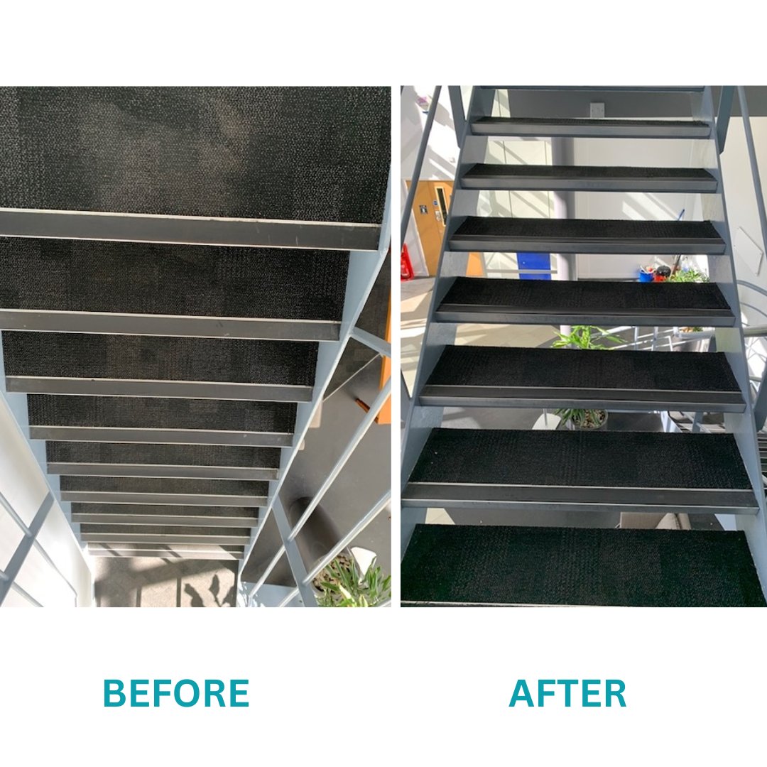 SM_Newbury's tweet photo. These office stairs were transformed after a proper deep clean!
#ProfessionalCleaning #CommercialCleaning #CommercialCleaners #CarpetCleaning #UpholsteryCleaning #DeepCleaning #OfficeCleaning #DeepCleanExperts #PropertyManagement #Cleaner #CleaningService https://t.co/ltE3idwkNR