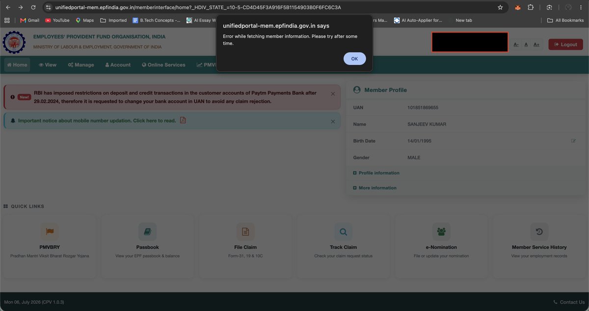 bpscmaster's tweet photo. Every month, millions contribute to EPF.
When it's time to access our own money the portal crashes and users are left waiting.

If digital governance is the future, then uptime, testing, and user experience should be priorities-not afterthoughts.

#EPFO #eGovernance #India https://t.co/eKYwFUznOw