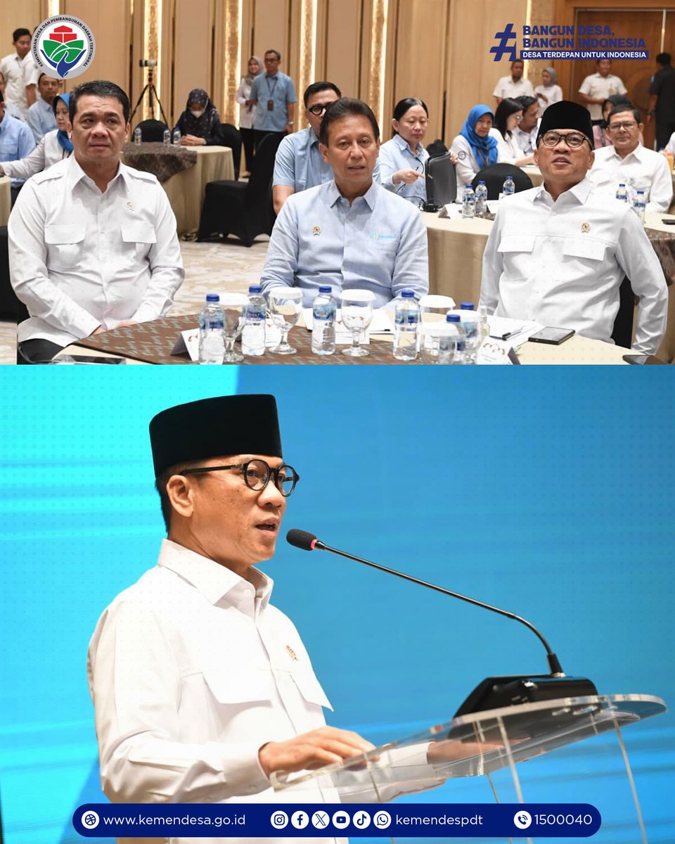 kemendespdt's tweet photo. Menteri Desa dan Pembangunan Daerah Tertinggal Yandri Susanto bersama Wakil Menteri Ahmad Riza Patria menandatangani Nota Kesepahaman (MoU) dengan Menteri Kesehatan Budi Gunadi Sadikin untuk memperkuat pembangunan dan pemberdayaan masyarakat desa dalam mewujudkan Indonesia Sehat. https://t.co/kbOlzqItMY