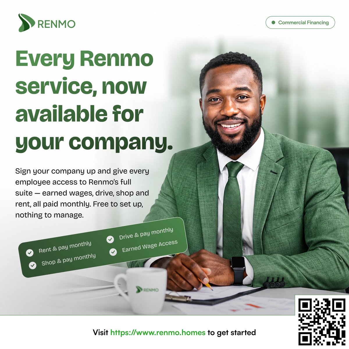 RenmoHomes's tweet photo. π RENMO | Every Renmo service β now available for your company! π’οΏ½οΏ½π
Sign up your business and give every employee:
π Rent & Pay Monthly
π Drive & Pay Monthly
ποΈ Shop & Pay Monthly
π° Earned Wage Access
#Renmo #CommercialFinancing #EmployeeBenefits https://t.co/yf4Eeyp9b2