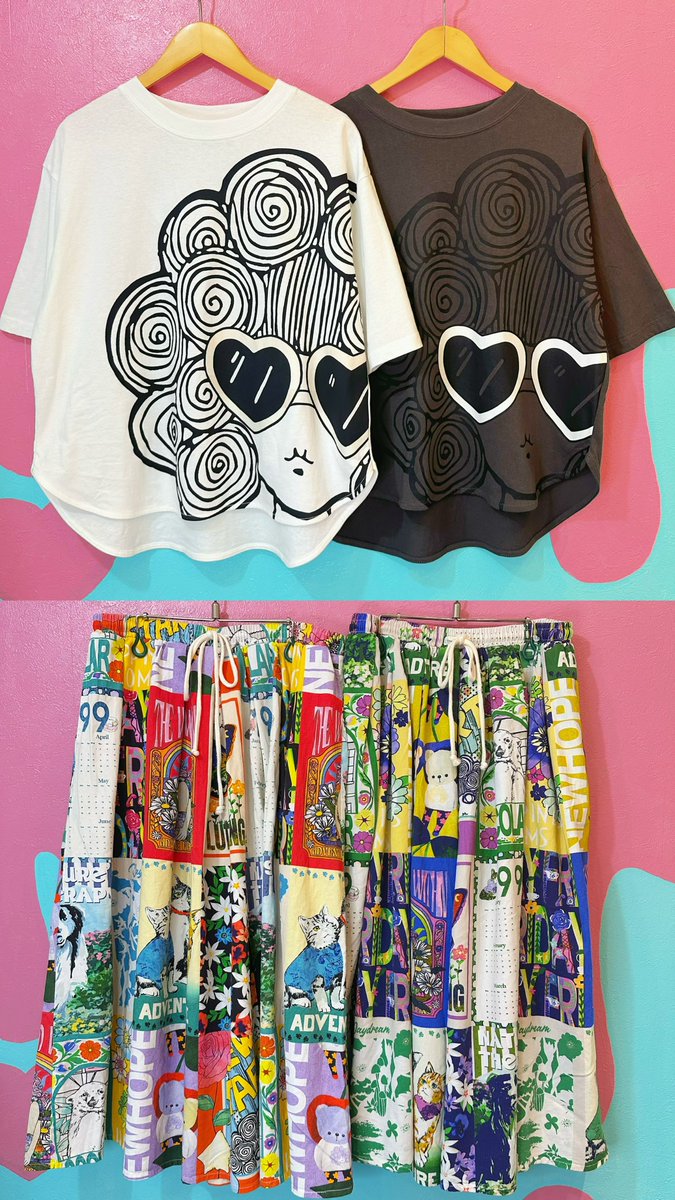 silhouette_hrjk's tweet photo. 🌻𝗰𝗼𝗼𝗿𝗱𝗶𝗻𝗮𝘁𝗲🌻
#ScoLar 夏のカラフルコーデ🌈
UVでサングラス部分の色が変わる遊び心たっぷりのTシャツと、存在感抜群のコラージュ柄スカートで個性あふれる夏スタイルに✨
👚UVプリントサングラス柄T ¥5,390
🌼コラージュ柄綿ツイルスカート ¥10,890
※原宿店のみのお取り扱いです https://t.co/fX5Q9eQWS7