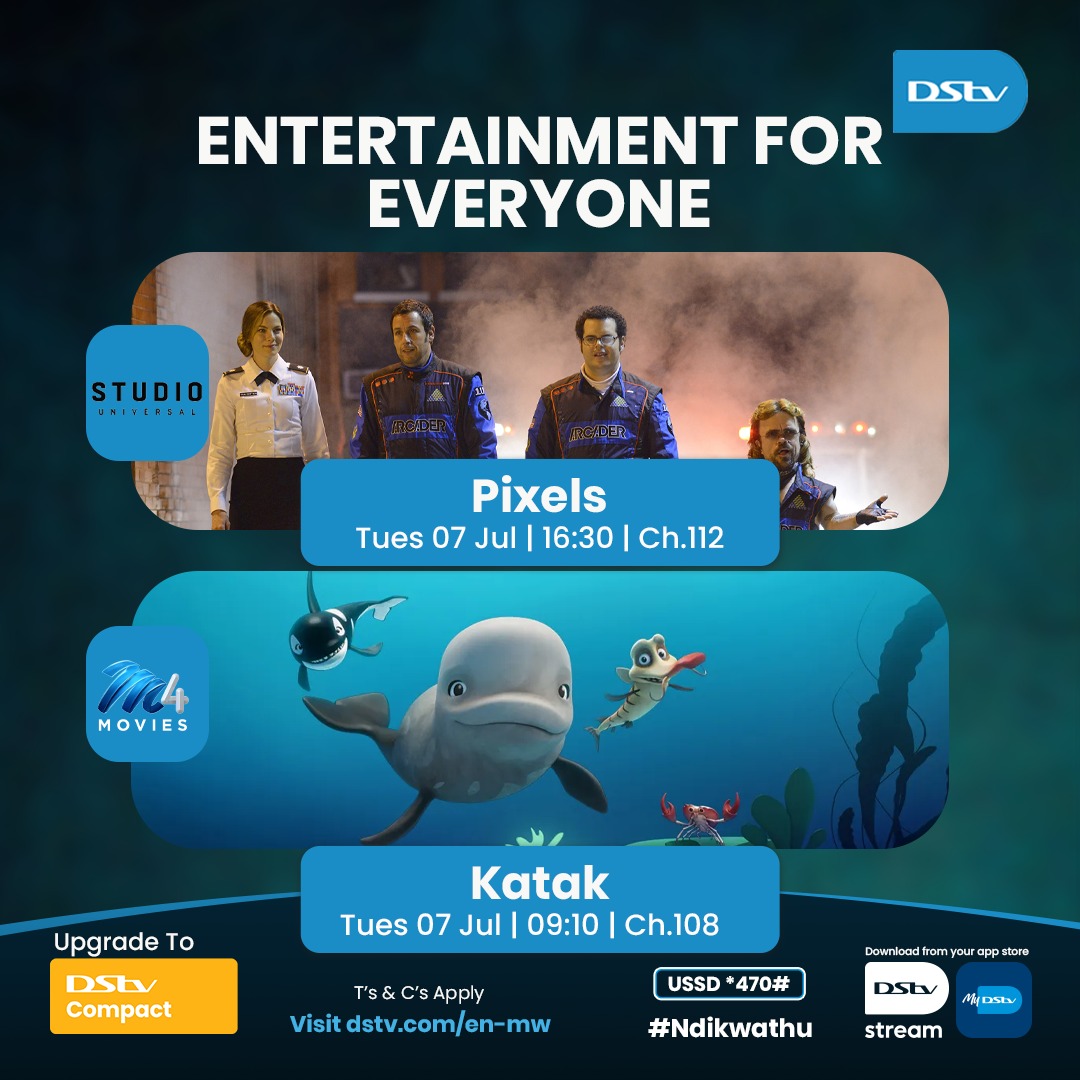 DStvForMalawi's tweet photo. 🎬✨ Entertainment for Everyone is here! ✨🎬
Get ready for a fun-filled Tuesday with blockbuster action and family favourites!!

Dial *470# or stream anytime, anywhere with DStv Stream.

#EntertainmentForEveryone https://t.co/ejQ1QZ3t3z