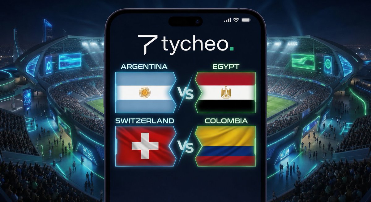 tycheolabs's tweet photo. Two massive clashes will define the next stage:
🇦🇷 Argentina vs Egypt 🇪🇬
🇨🇭 Switzerland vs Colombia 🇨🇴
Who advances to the Quarter? Aggregate the best odds, predict the moment, and swipe the market.

Join the waitlist and be first into the beta. 👇
https://t.co/9E48u17cLZ https://t.co/R7DkYjl8oZ