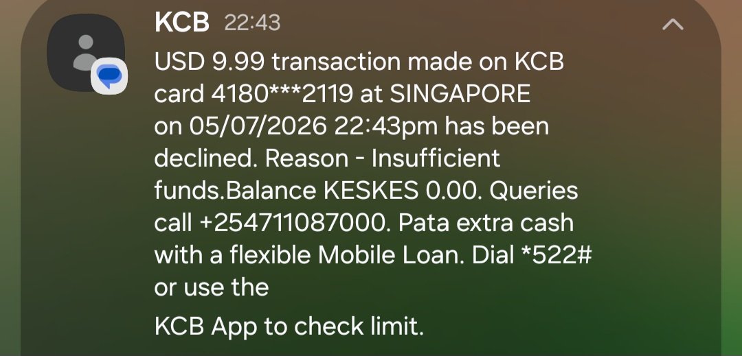 OmaRiskar's tweet photo. @KCBInKenya Hello KCB, I have received several notifications of attempts to carry out this transaction.

Could your 'smart team' try to locate the hoody gang and also secure my account as well.

Ningekua na kitu ingeenda aisee!

I'm a 'People'. Make me 'better' https://t.co/WxJXSqFznA