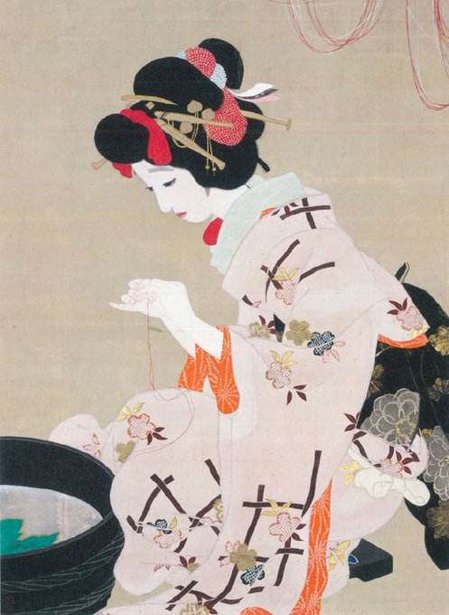 EstherHawdon's tweet photo. "cool air of Tanabata Night   
 coats the bamboo   
 with dew"      Issa Kobayashi 
  [A star festival takes place on the 7th of July. According to the legend, two celestial lovers cross the starry river to be together]  
  (images: Kuniyoshi / Tusnetomi Kitano] https://t.co/nJy4ScZ4Xl