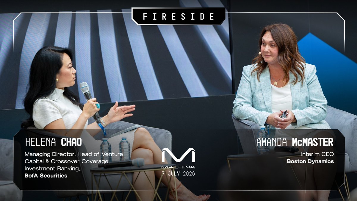 MACHINASUMMIT's tweet photo. Two fireside chats. Two views of humanoid robotics right now, delivered on the MACHINA stage today.

Amanda McMaster, Interim CEO of @BostonDynamics , made the deployment case with numbers. "There's actually not another mobile autonomous robot on the planet being used as much as Boston Dynamics. We have somewhere around 2,000,000 inspections per quarter." "We have something north of now of 600 customers over 46 countries." On the D1 platform: "Between the prototype and D1 that was revealed at CES, we simplified the design from eight actuator types in the prototype to two in D1. And we've seen cost savings between 60 to 80%." On the design philosophy: "We don't really want to be encumbered by the idea of what our human body is capable of doing. The idea is to be superhuman."

@jeffcardn , Co-Founder and CEO of @Apptronik , framed the moment historically. "My view is that general purpose robots and humanoid robots in particular are effectively like the personal computer, and if you take that analogy, it feels like we're in the early eighties." On the stakes: "Robots are the space race of our time." On the geopolitics: "China has had a national robotics strategy since 2021. They have more uptake of robots than the rest of the world combined with four times the population, and they have a $138 billion national robotics fund."

Two conversations. One conclusion. The category is no longer waiting to arrive. It is here, at industrial scale.

MACHINA Summit, Europe's Leading Physical AI Event.

Live today in Paris at Station F.

#MACHINA2026 #PhysicalAI #Robotics