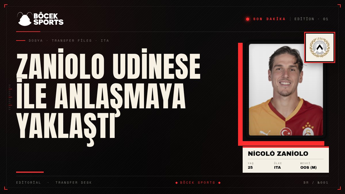 BocekSports's tweet photo. Zaniolo Udinese İle Anlaşmaya Yaklaştı

İddiaya göre Nicolò Zaniolo'nun Udinese ile transfer anlaşması giderek daha yakın hale geldi. Kulüp yetkilileriyle yapılan görüşmelerin olumlu sonuçlandığı öne sürüldü.

(Kaynak: DiMarzio) https://t.co/5VzGAlJNuw