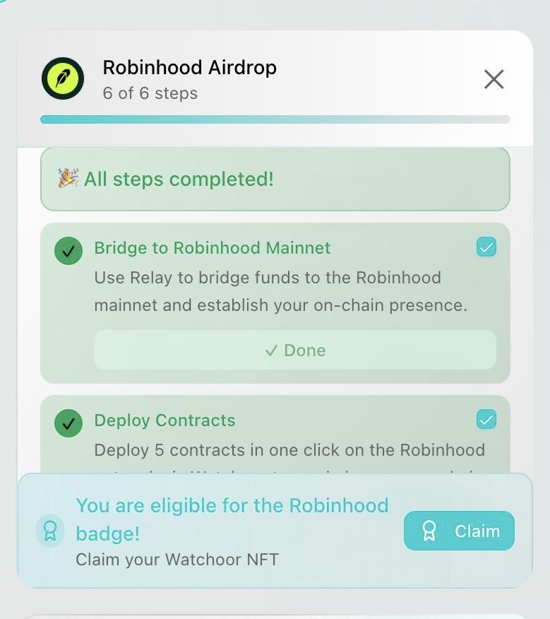 asedd72's tweet photo. ROBINHOOD ( FULL) GUIDE 🪂

📊 $5.77B Raised! || Mainnet Phase 

⭢ Qualify yourself for the potential biggest airdrop of 2026 

🔗 FULL airdrop guide live on: https://t.co/Xw6DFroNTQ 

   > go to: https://t.co/myChOoROrf and bridge to Robinhood

   > deploy 5+ contracts in ONE-click: https://t.co/3dWMm0Ycoe

   > join waitlist Arcus: https://t.co/6SS3z85Tuz

   > swap / add liquidity on Robinhood using Uniswap: https://t.co/CHxMUUpnLp

   > deposit to morpho vault: https://t.co/uKgGRUBqkM

🎁 bonus: complete the guide on https://t.co/Xw6DFroNTQ to claim Robinhood Badge!