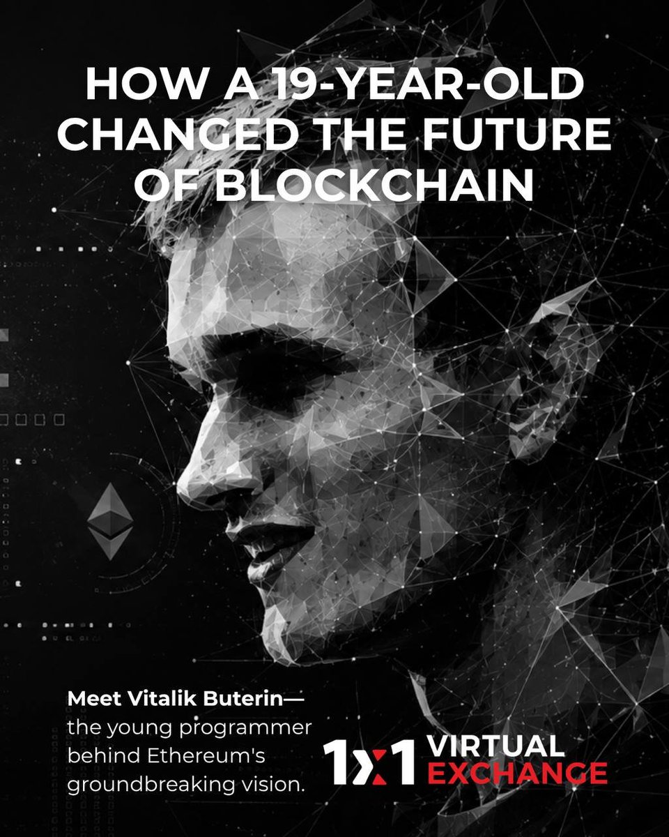 1x1virtualexch's tweet photo. This month marks 11 years since Ethereum's launch—a milestone that brought smart contracts into the mainstream and redefined what blockchain could achieve. Behind that milestone was a 19-year-old programmer with a bold idea. Vitalik Buterin believed blockchain https://t.co/hUM6VvuI1P