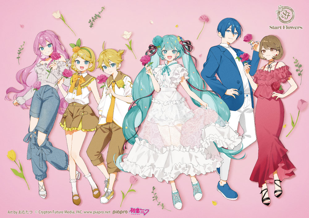 startflowers's tweet photo. #初音ミク × #startflowers

#マジカルミライ2026 TOKYO会場にStart Flowersが出展💐

2026年は、おむたつさん @omrice4869 描き下ろしの、バラをテーマにしたピアプロキャラクターズです！

TOKYO会場にて、新作イラスト使用のグッズ等を販売いたします。
#スタフラ https://t.co/QVk4LIhR9n