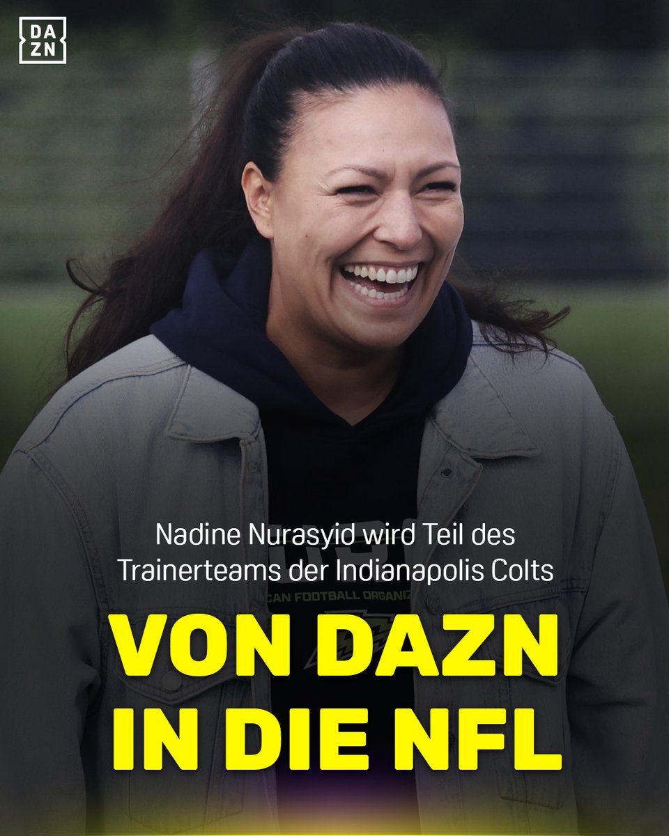 DAZN_DE's tweet photo. Stolz auf dich, Nadine 👏 

Nach mehreren Jahren als NFL-Expertin bei DAZN verstärkt Nadine Nurasyid in der Saison 2026 den Trainerstab der Indianapolis Colts. Dort wird sie mit den Defensive Backs arbeiten. Daumen sind gedrückt 🙌 #ENDZN https://t.co/HBdeC7mB52