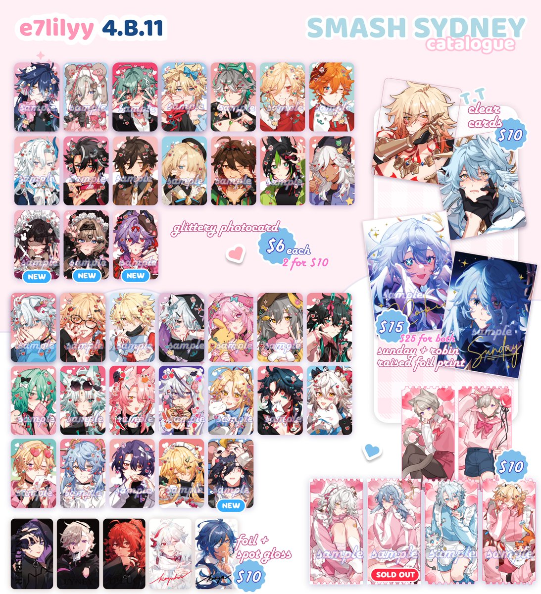 e7lilyy's tweet photo. catalogue for smash in sydney this coming weekend! i'll be at table 4.B.11 🙂‍↕️
please dm to preorder!
[1/2] #smash2026 #smashcon https://t.co/yxZdQHdUIR
