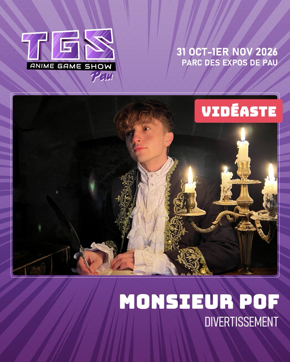 TGSevenements's tweet photo. Retrouvez Monsieur Pof au #TGSPau !

Le fier gentleman des Landes, créateur de contenu sur TikTok, YouTube et Instagram.

🎟️https://t.co/mBkkxJ3K67 
📅31 oct &amp; 1er nov 2026 
📍Parc des Expositions de Pau
#PopCulture https://t.co/Ek6q7mTL9e