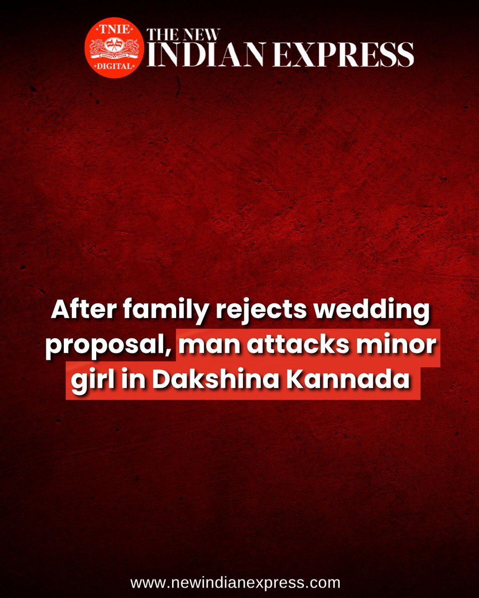 NewIndianXpress's tweet photo. #Karnataka | A 17-year-old girl was brutally attacked with a machete by her relative after her family rejected his marriage proposal in Dakshina Kannada.

The victim, a second PU student, was waiting at a bus stop to board a bus to her college when the accused, Mohammad Jawar (28), attacked her.

The accused repeatedly attacked the girl with the weapon in full public view, leaving bystanders shocked. As people screamed and rushed towards the spot, Jawar fled.

Jawar later surrendered before the Bantwal Rural police. 

🔗 https://t.co/TYtQpgBlqH