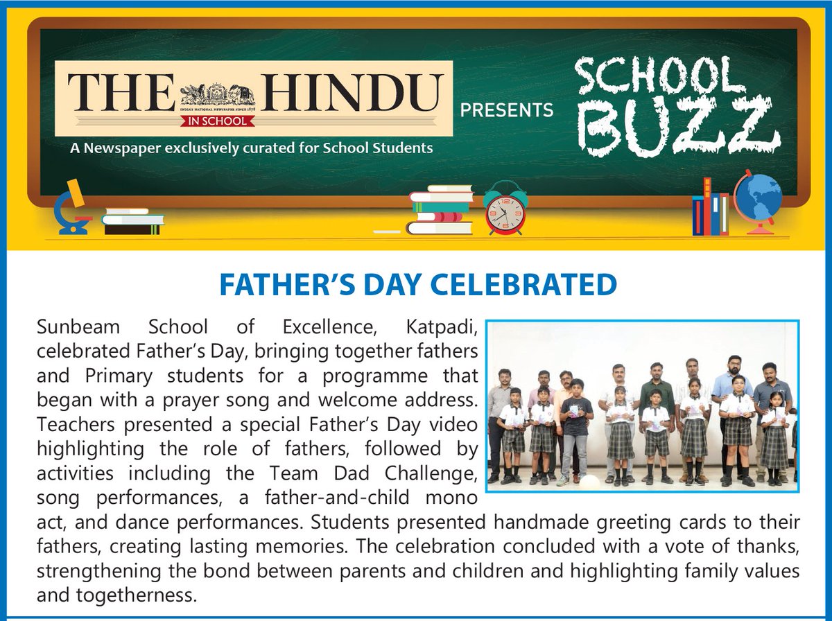 sunbeam_schools's tweet photo. Celebrating Father's Day with love, gratitude, and special moments
#FathersDay #NewspaperFeature #SunbeamSchool #CelebratingFathers #ProudMoment https://t.co/rGRfx4oorQ