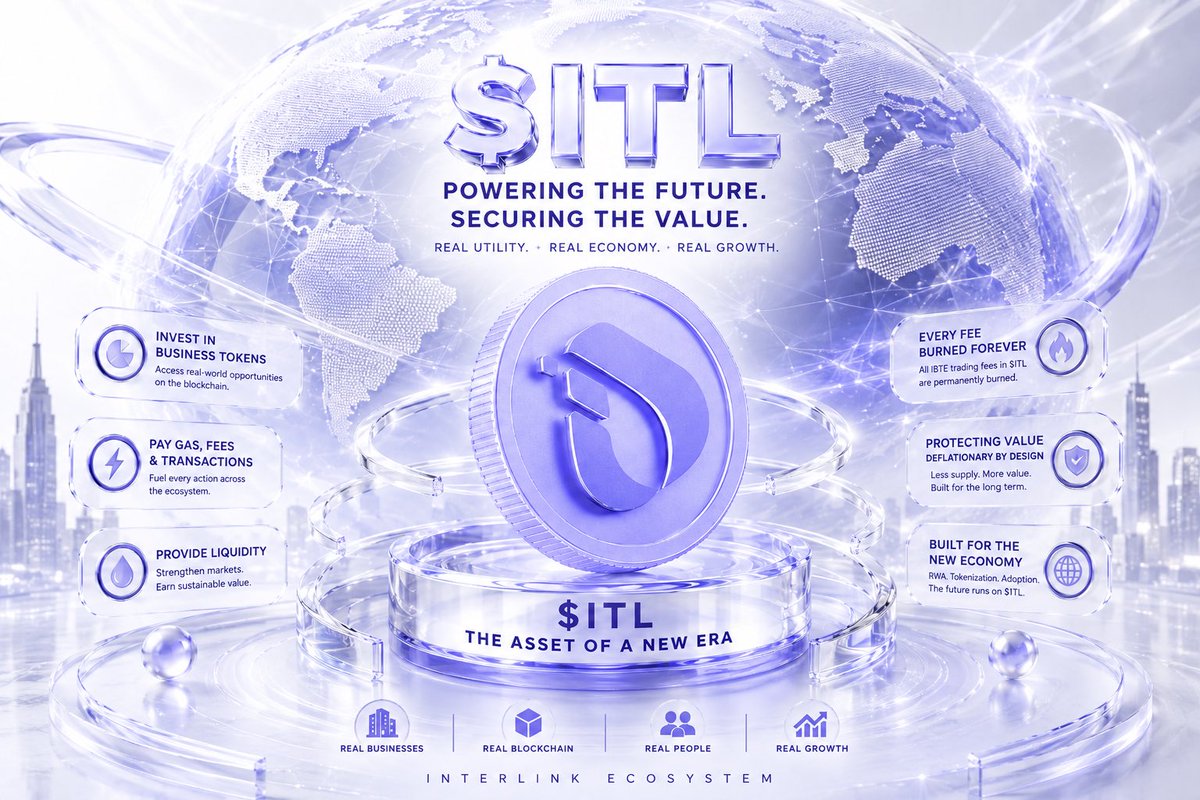 Smighty31S's tweet photo. REAL BUSINESSES.
REAL UTILITY.
ONE POWERFUL ASSET.

$ITL

Powering the business token economy.

EVERY FEE. BURNED FOREVER. 🔥

IBTE — THE FUTURE OF BUSINESS IS ON-CHAIN.
#InterLink #ITLG #ITL https://t.co/gNzW3js5CG