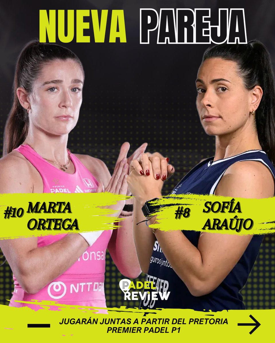 padelreviewes's tweet photo. 🤯 NUEVAS PAREJAS EN EL CIRCUITO FEMENINO.

Claudia y Martina partirán como pareja número 4 a partir del Pretoria P1. https://t.co/jFWSJyk267