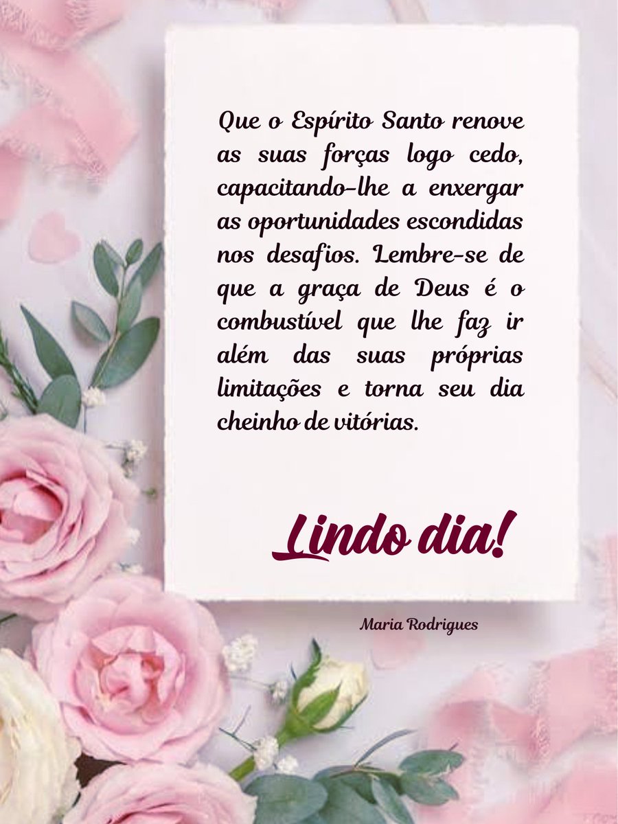 7MariaRodrigues's tweet photo. #bomdia #espíritosanto #renovarasforças #desafios #deus https://t.co/JW6EIk80h5
