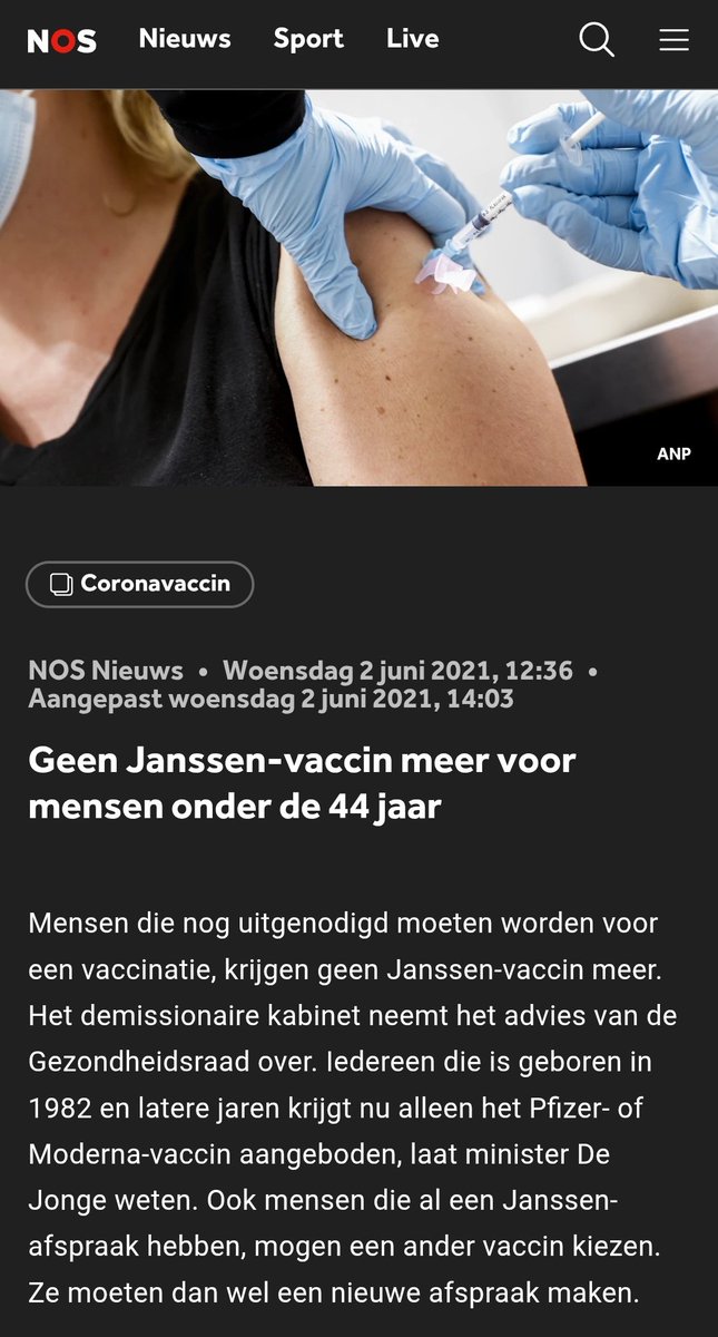 nickynicky78's tweet photo. @mkeulemans Weet je wat mindblowing is!
In april 2021 bleek het #Jansen #vaccin ernstige bijwerkingen te hebben en werd het stopgezet in onder meer Denemarken.
#Nederland prikte nog maanden door olv Hugo De Jonge, GGD en RIVM (#DansenmetJansen) en stopte pas met Jansen in juni 2021.
ππΌππΌ https://t.co/Sh3bruhpPm