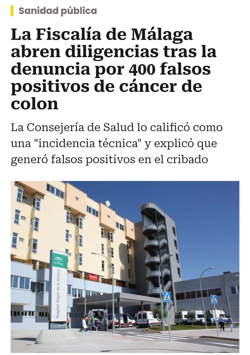 FonsiLoaiza's tweet photo. Hoy, Fiscalía ha abierto diligencias por el último escándalo en la sanidad en Andalucía con Juanma Moreno. 400 pacientes en Málaga se han visto afectados por falsos positivos con otro fallo en el cribado de cáncer de colon. La Junta lo ha calificado como "incidencia técnica". https://t.co/2ZDJqG2IgX