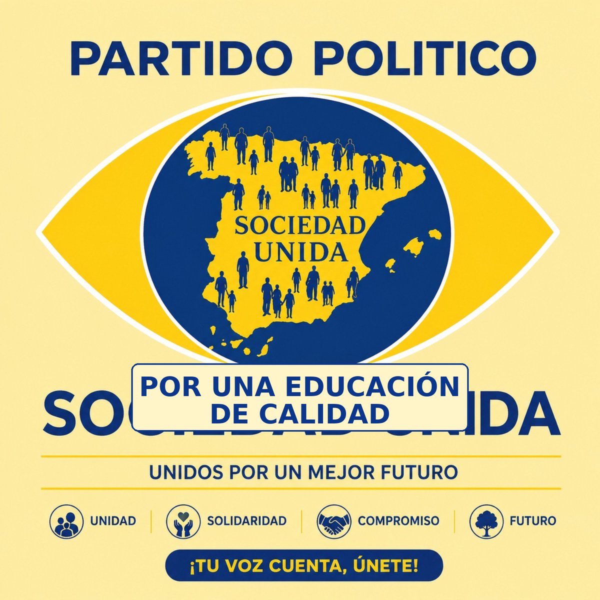 PartidoUnida's tweet photo. Una educación pública que garantice oportunidades para todos. Porque el futuro se construye en las aulas. 
#SociedadUnida
#España 
#política https://t.co/Dp3T4g4pOO