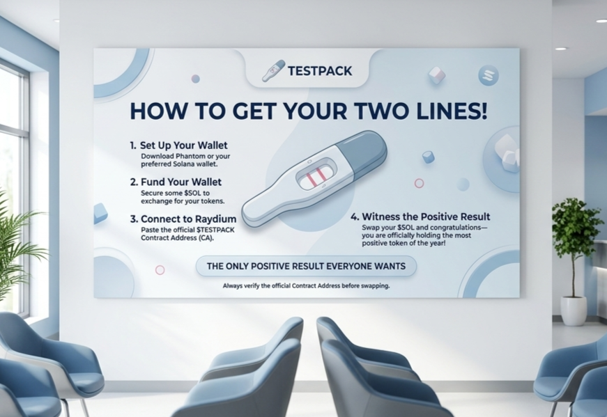 twolinetestpack's tweet photo. Ready for a positive result? 🩺
Buying $Testpack takes just a few simple steps.

Two red lines are waiting for you. ❤️📈 https://t.co/pYHOZlpQbN