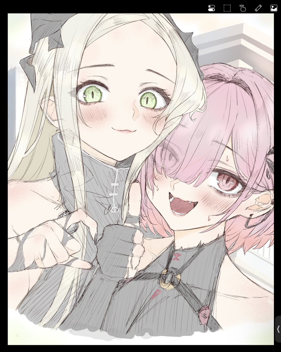 hashio_com's tweet photo. #NIKKEfanart 
レヴィアタン＆ジズのツーショットカラーラフ https://t.co/RmpbxnZclC