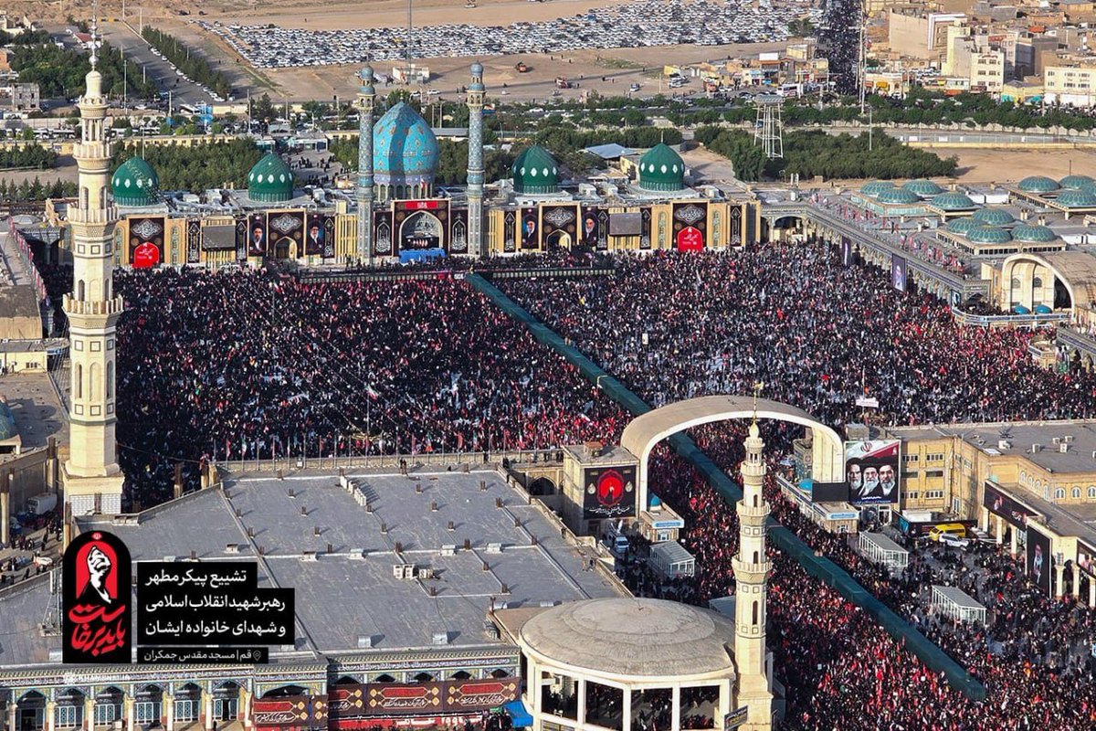 jacksonhinkle's tweet photo. Aerial footage of the farewell to the Martyred Leader. https://t.co/wHo4eV9y4O