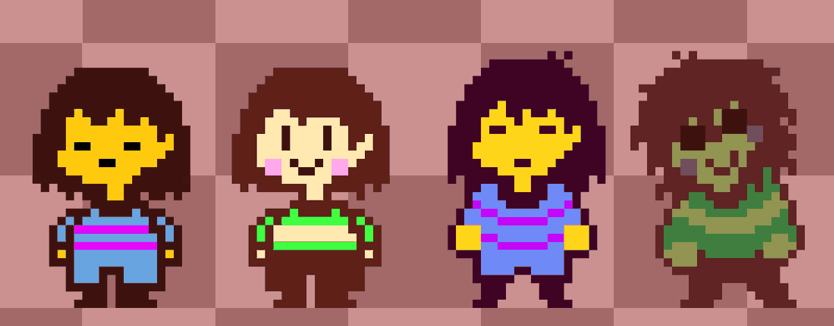 BenV1309's tweet photo. frisk and chara resprites i did for fun at 5 am,, https://t.co/w5iwfUPu2v