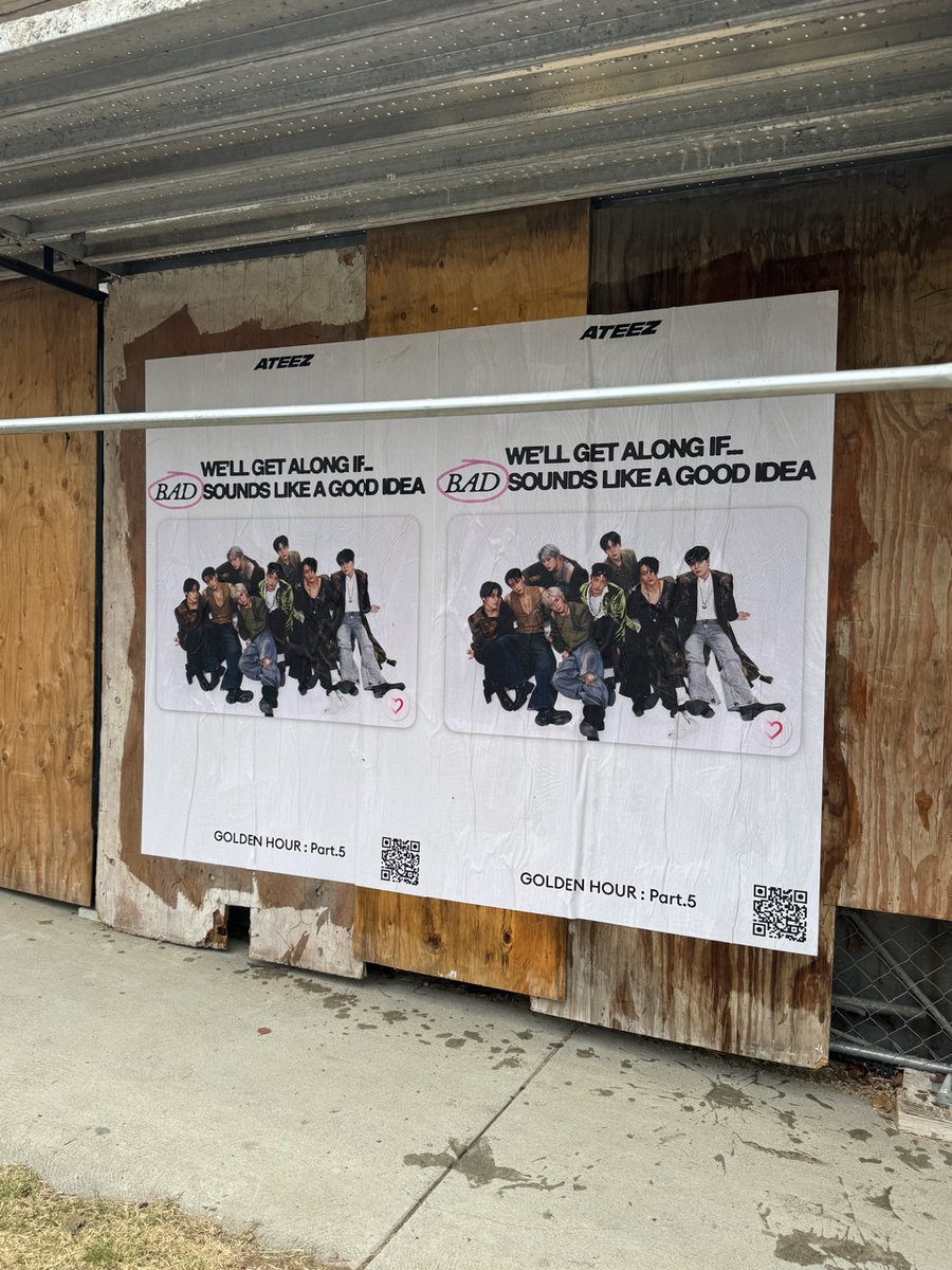 ATEEZofficial's tweet photo. [📢] BAD is sticking around 😈

NYC + LA, keep your eyes on the walls! BAD has officially made itself at home.

📍 New York City
- 39 West 29th st / 295 5th ave
- Grand Street x West Broadway

📍 Los Angeles
- 4501 Melrose ave
- West 5th ~ 8th st

If you spot BAD in the wild… don’t just walk past it 👀

#ATEEZ #에이티즈
#GOLDENHOUR #GOLDENHOUR_Part5 #BAD #BADOnEveryWall
