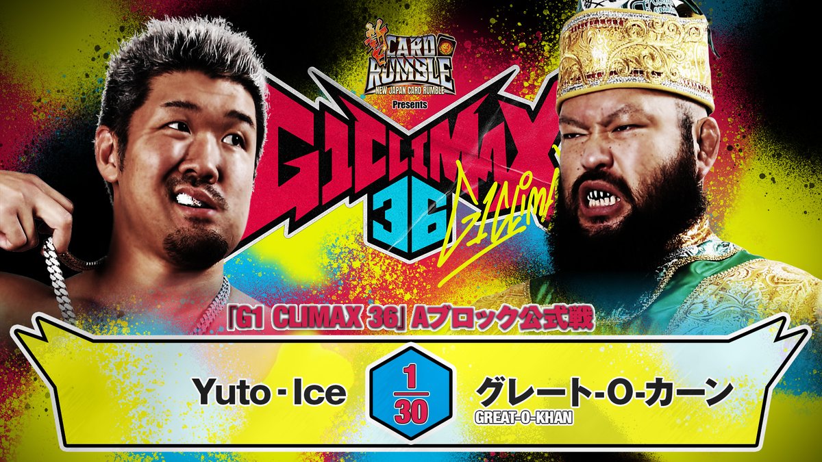 njpwglobal's tweet photo. HOURS TO #G1CLIMAX36: 6️⃣

Yuto-Ice seeks to avenge tag title loss with a singles win in his first ever G1 match, with Great-O-Khan!

LIVE in English on @njpwworld!

#njpw https://t.co/IGoUg4thHE