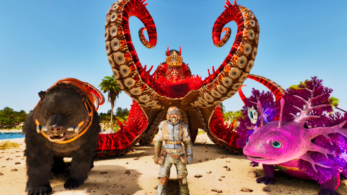 MKARK1007's tweet photo. #ARKSurvivalAscended
ジェネシス生活

135レベルのタイドパップ 140レベルのショートフェイスベア 150レベルのパレオクトパスをテイム！

パレオクトパスは新生物投票で自分が投票して1位になった欲しかった生物だからマジで嬉しい！ https://t.co/EMn3sigkgq