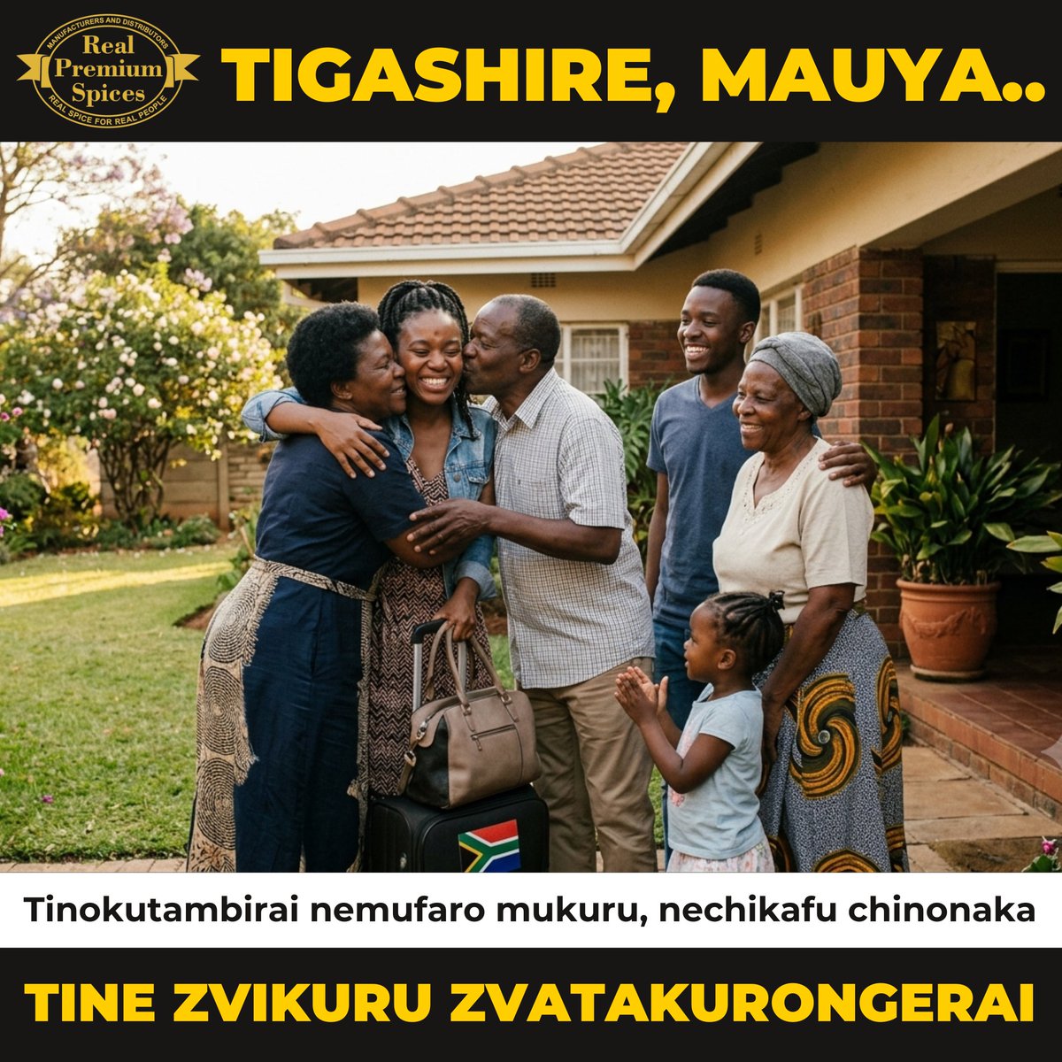rps_global's tweet photo. Mauya kumba! Samukele ekhaya! To everyone returning from the Diaspora, #RealPremiumSpices welcomes you with the best of both worlds—unmatched flavour for your table, and a rewarding side hustle to generate sustainable income. https://t.co/Imf86CidPF