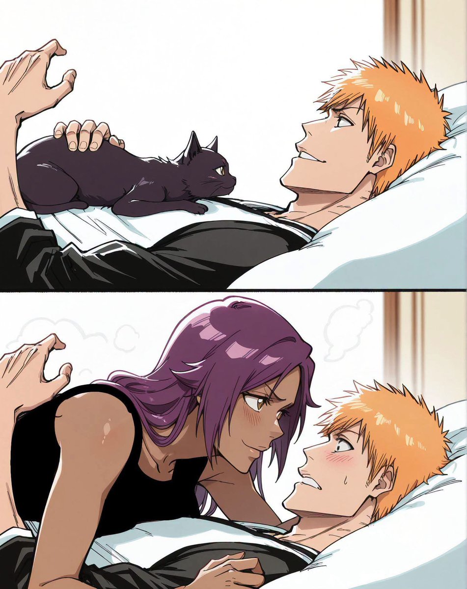 SHADOWms8's tweet photo. @Universal4karts Yoruichi teasing my boy 👀✌️ https://t.co/N5ncnCmhGY