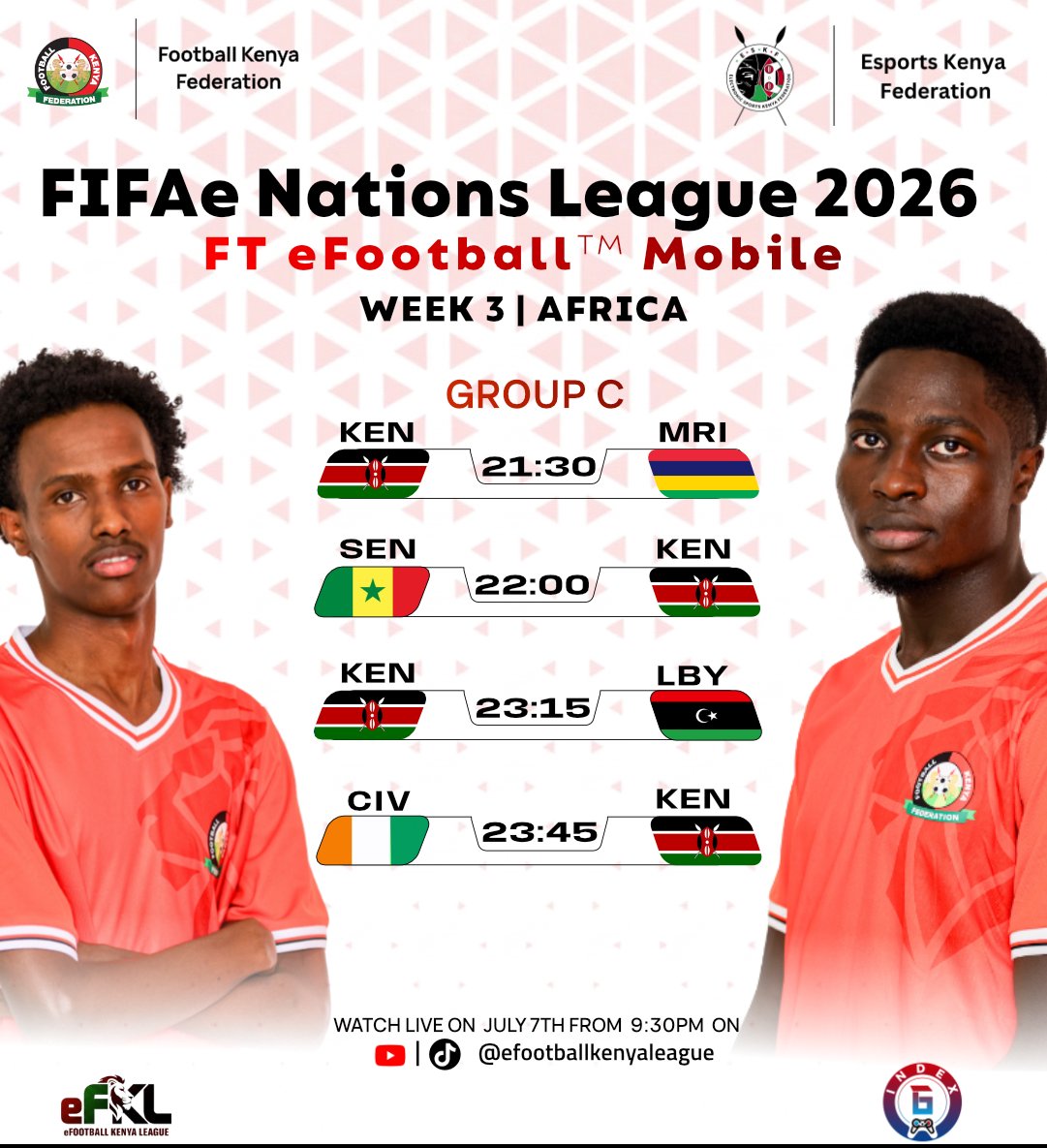 ESF_Kenya's tweet photo. Match Day! 

@FIFAe Nations League ft eFootball™ Mobile. 

We are one step closer to the FIFAe Continental Championship.

 Let's finish the job, boys 💪

🤝| @Football_Kenya https://t.co/U3EtvDWSir