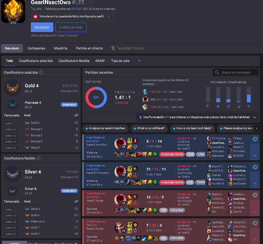 cerberus19's tweet photo. @drewlevin May you help us with this guys?  the luunacristal accout belongs to a main supp, and is boosting the GearINsectOwo acc. It's pretty unfair to have to deal with bad teammates, and boosters as well. Thank you. https://t.co/51Ny1ykuD3