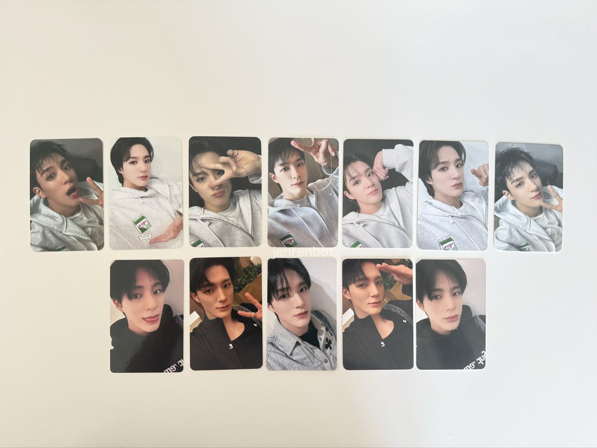 jenrenbot's tweet photo. completed jeno milk hoodie + denim bag (aka jeno using renjun’s gifts) photocard collection 🥛👜 a total of 12 pcs… https://t.co/7DHLFJmFGS