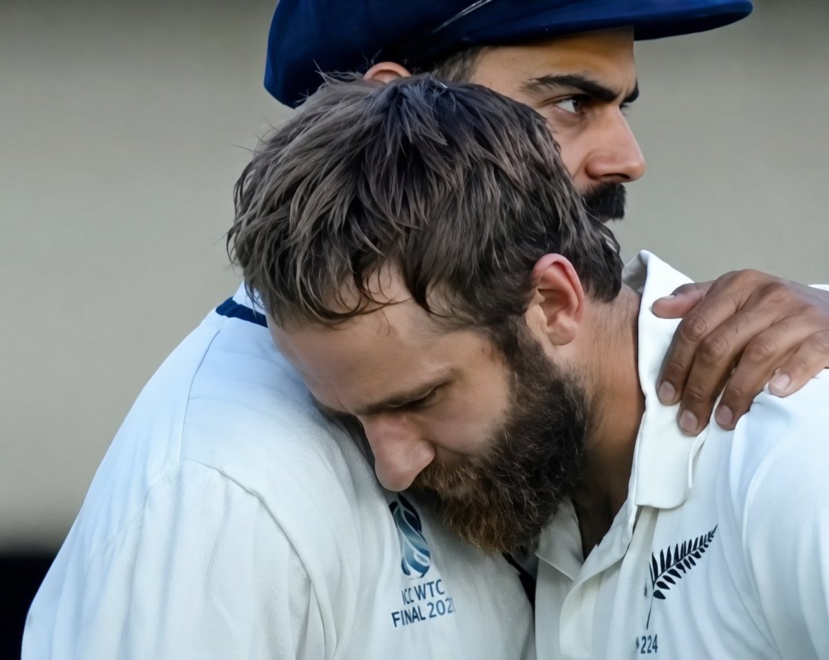 Gitekimhit's tweet photo. 🚨Jimmy Anderson reacts to Virat Kohli and Kane Williamson's Test retirement.

Look, if Virat and Kane are both stepping away from Test cricket, my first thought is honestly relief for the next generation of opening bowlers. I've spent the better part of fifteen years trying to figure them out, and most days it felt like trying to bowl through a brick wall.

They represent the absolute pinnacle of modern Test batting. Virat brought this raw, aggressive intensity where every single ball felt like a war, while Kane would just calmly nod at you, leave it outside off-stump for six hours, and completely break your spirit without saying a word. Test cricket is losing its greatest anchors, and the game will look very different without them. I just hope they enjoy retirement