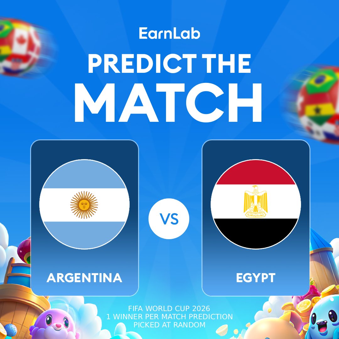 earnlabcom's tweet photo. Argentina vs Egypt! 🇦🇷🇪🇬

Think you can call it? Retweet + comment your prediction (winner + final score) to enter!

One random person will win $25 if they correctly predict the winner, $50 if they get the exact score 💸 https://t.co/tDB2wefjHJ