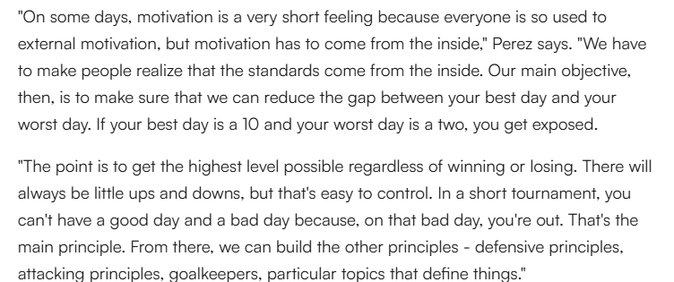 RyanTolmich's tweet photo. Reflecting on the result last night and caught myself thinking about something #USMNT assistant Jesus Perez told me last fall.

Saw a few 10-level days this summer, and then a big ole two against Belgium. In the end, it was true: exposed. One bad day and you're out. https://t.co/LJOupukzZI