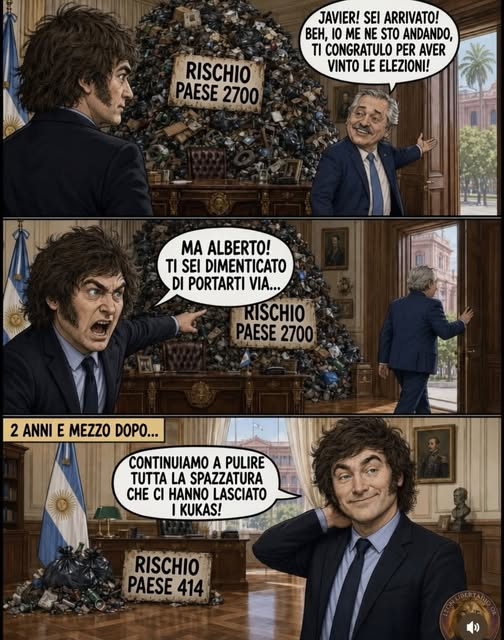 istMilei's tweet photo. Oggi, il "rischio paese", ovvero lo spread ha raggiunto un altro minimo storico: 408 PUNTI BASE. 
https://t.co/Vek1AaWR5N https://t.co/wrfM8wvWFC