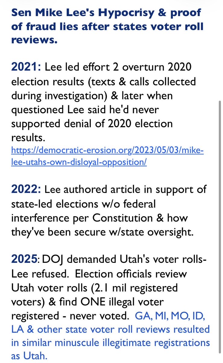 TrialPartnersCA's tweet photo. @2ANDVS @BasedMikeLee And here's Mike Lee's hypocrisy timeline. https://t.co/s1vldm5ZiF