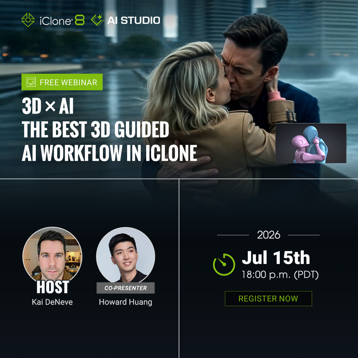 reallusion's tweet photo. Want better results with AI-generated images and videos? 🧐 Register for this webinar to level up your 3D-to-AI workflow through AI Studio. Short on AI Points? Register now and get 500 points! 🚀
👉 https://t.co/czuBMMLIhl
#3danimation #reallusion #AIWorkflow #freewebinar https://t.co/Tl7vh7GHuv