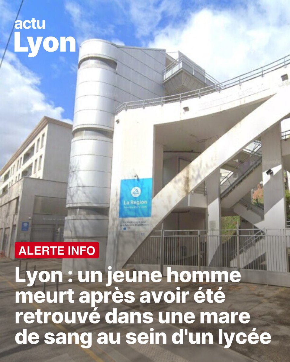 actufr_lyon's tweet photo. 🔴 INFO ACTU LYON. Un jeune homme a perdu la vie ce lundi 6 juillet au soir après avoir été retrouvé ensanglanté dans le lycée La Martinière Diderot. Une enquête est ouverte par la police.
➡️ https://t.co/DxJXywkCs4 https://t.co/594aoQukwY