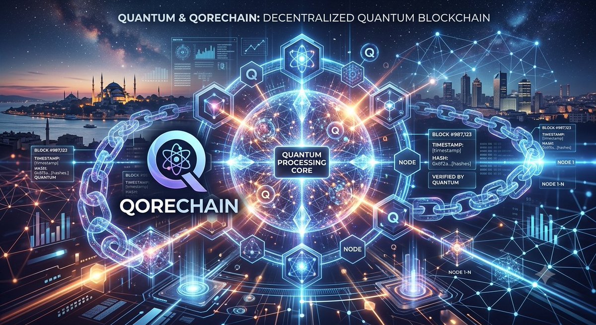 QoreChaintr's tweet photo. Blokzincir tarihi yeniden yazılıyor! ⚡️

​Dünyanın ilk canlı post-kuantum işlemi ve büyüyen dev ekosistem! Küresel piyasalar @QoreChain’i izliyor. 🌍

​Büyük listeleme öncesi hazır mısınız? 🚀🛡️

​#QoreChain #Triplevm #Binance #PQC #Layer1 #AI #Btc #crypto https://t.co/cXidhJpGI4