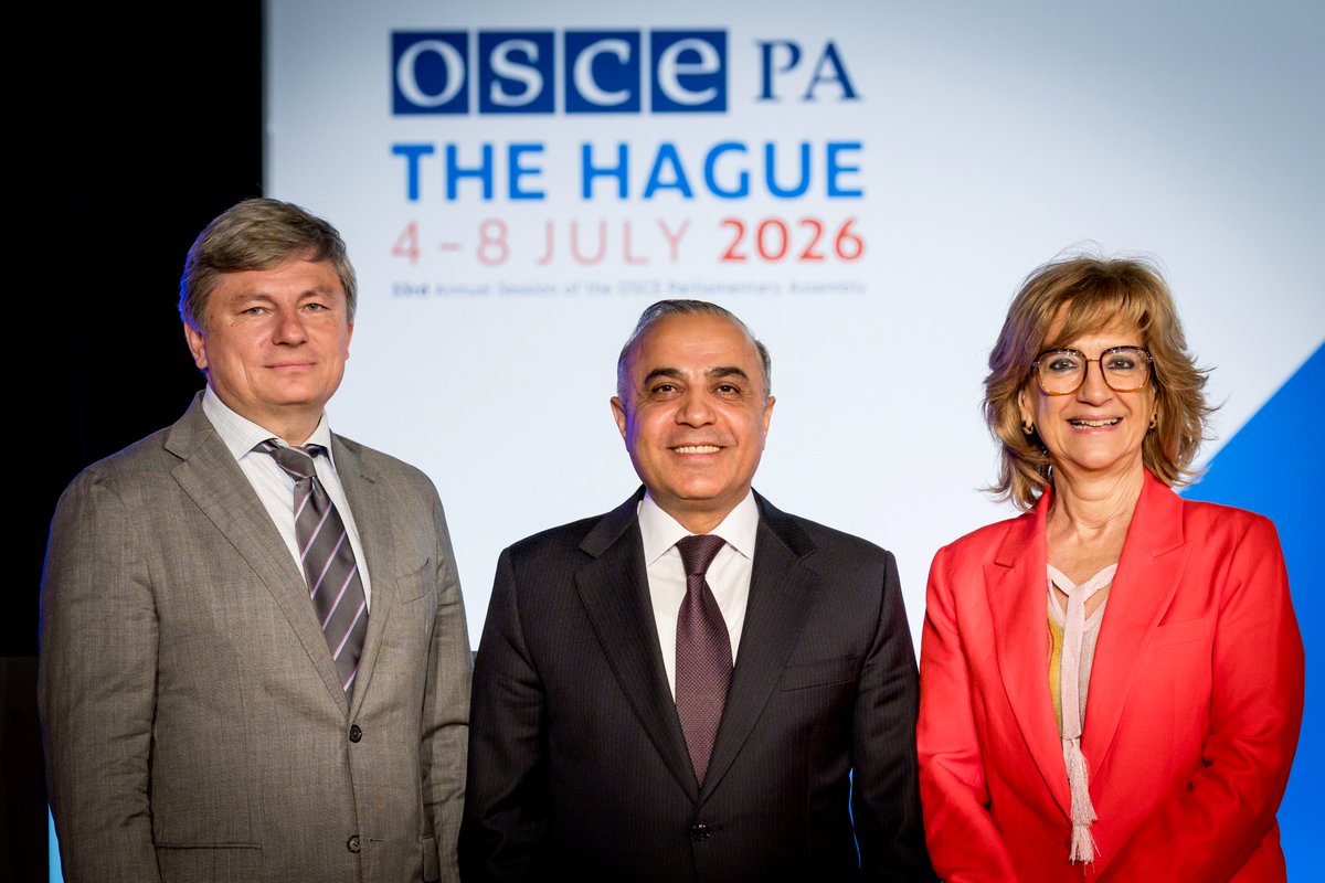 oscepa's tweet photo. The PA's econ-enviro committee has concluded its work at #TheHagueAS26 with the election of its Bureau.

By acclamation, @AzayGuliyev 🇦🇿 was reelected Chair, Artur Gerasymov 🇺🇦 was reelected Vice-Chair &amp; Paula Cardoso 🇵🇹 was reelected Rapporteur.

Congratulations to all! https://t.co/MtsLmWhDph