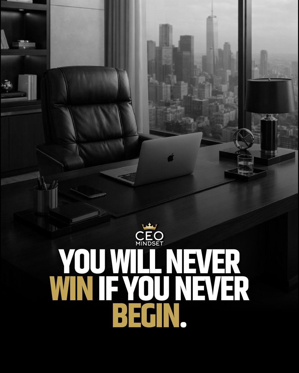 CEOMindsetX's tweet photo. Most people don't fail because they're not talented.

They fail because they never start.

The perfect time doesn't exist.
The perfect plan doesn't exist.

Take the first step.
Adjust along the way.
Repeat.

You'll never win if you never begin. https://t.co/qSuuE74eYt