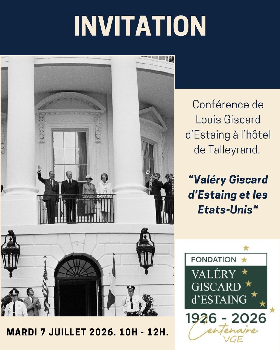 Fondation_VGE's tweet photo. #250YearsUSA I En direct de l’Ambassade des Etats-Unis pour une conférence consacrée à « #VGE et les États-Unis » : une belle occasion pour @LGiscardEstaing de revenir sur le voyage historique de #VGiscarddEstaing en mai 1976, à l’occasion du bicentenaire des États-Unis et sa relation de confiance et de coopération fructueuse avec Gerald Ford - symbole d’une relation franco-américaine forte et durable. 

#Histoire #Diplomatie

@Fondation_VGE