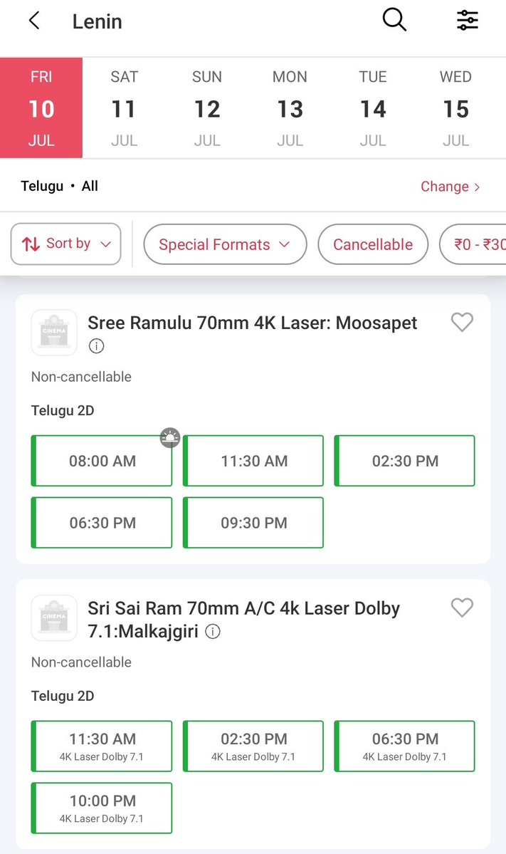 akhil_tweetz's tweet photo. #LENIN @ Hyderabad
Bookings Opened at
@ARTCinemasOffl
@aaacinemasoffl
@PrasadsCinemas
Sandhya35MM
Malkajgiri Sri Sai Ram
Grab your tickets 🎟️
#LeninOnJuly10th
#3DaysToGoForLenin https://t.co/ucY3aUp7Ed