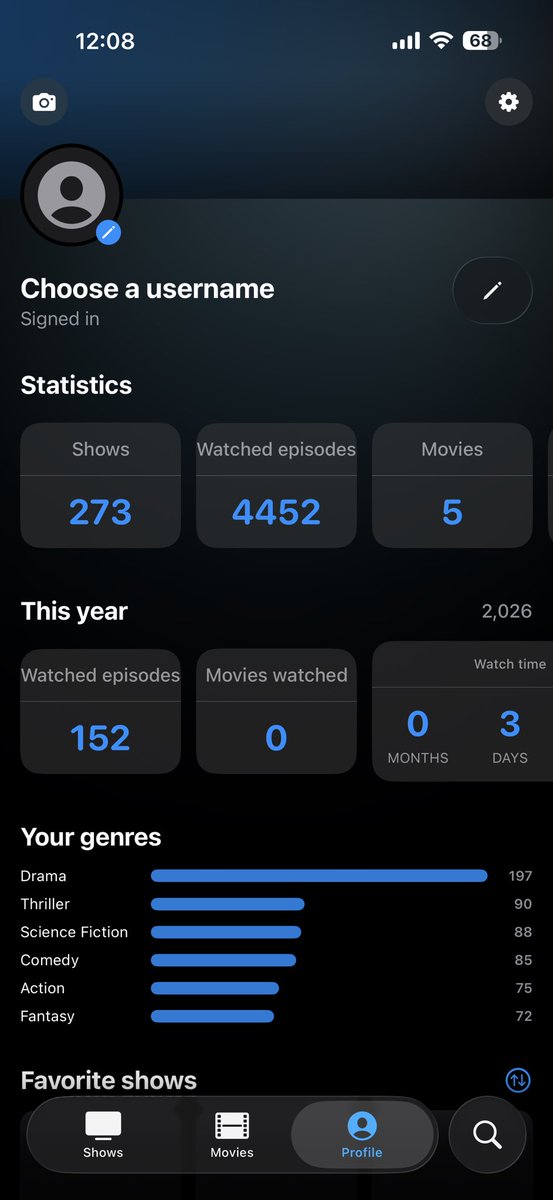 foooooh051's tweet photo. @suitetvapp I love your app 🩷 I think the Profile page could be much cleaner and simpler. I’d suggest removing the Statistics and This Year sections from the main profile page, or moving detailed statistics to a separate page https://t.co/JY9GZKb2wR